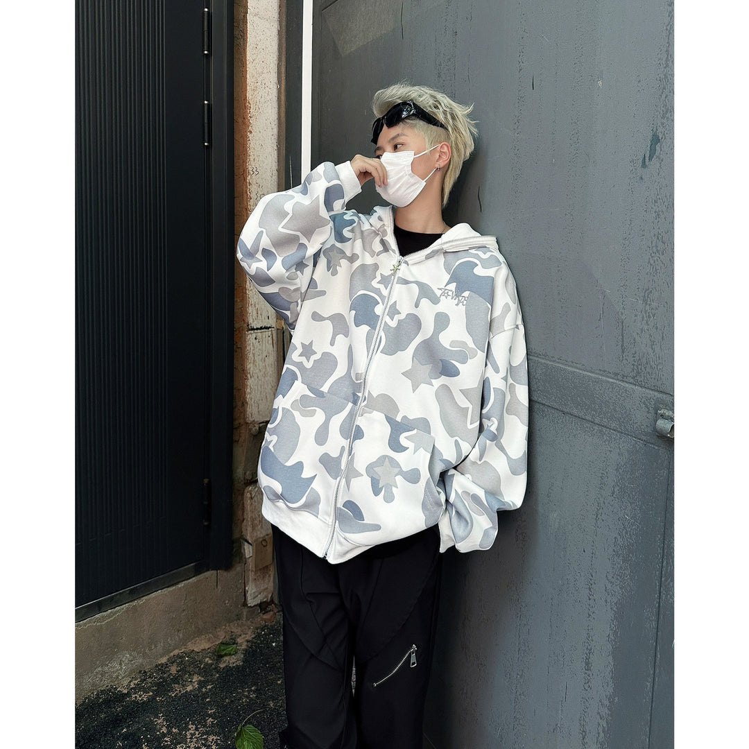 Damen Kapuzenpullover mit einzigartigem Camouflage-Design und aufwendiger Stickerei Drune