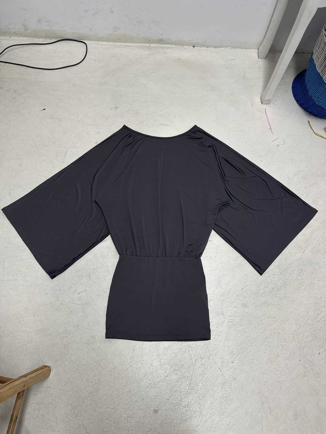 Damen Oversize-Top mit weiten Ärmeln und elastischem Bund Drune