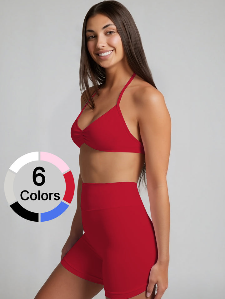 Damen Sportliches Bikini-Set mit hochgeschnittenen Shorts und elastischer Unterstützung Drune
