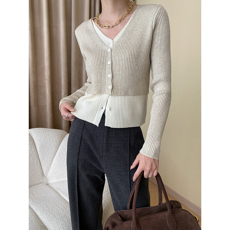 Damen Eleganter Strickcardigan mit Knopfdetails Drune
