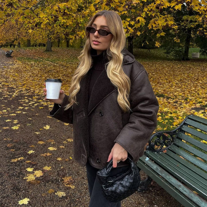 Damen Modische Fleecejacke mit kuscheligem Innenfutter Drune