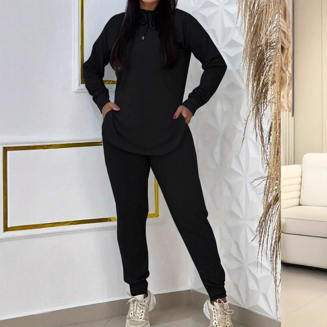 Damen Sportliches Lounge-Set mit Kapuze und praktischen Taschen Drune