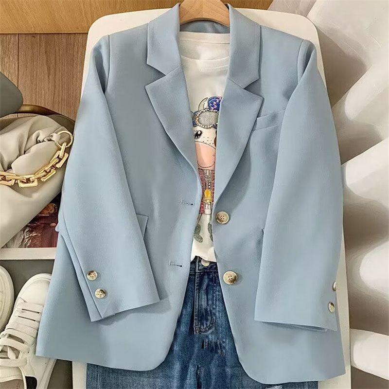 Damen Modischer Blazer mit strukturiertem Stoff und eleganten Knopfdetails Drune