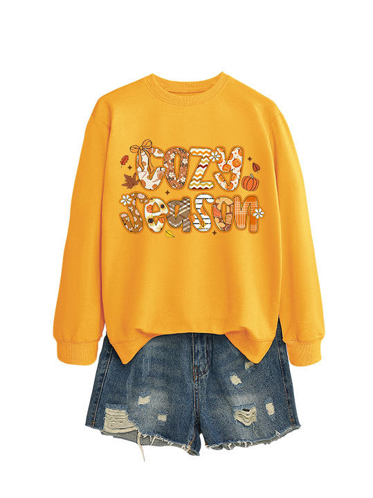 Damen Sweatshirt mit kreativem Herbstdesign und lässigem Schnitt Drune