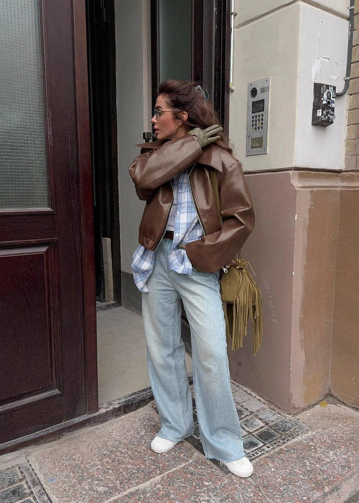 Drune | Übergroße Kunstlederjacke