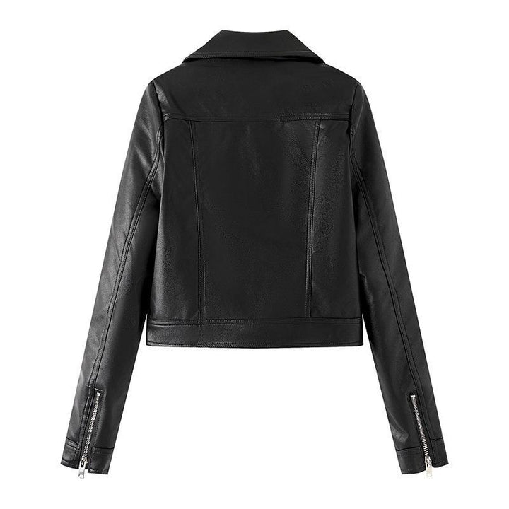 Damen Kunstleder Bikerjacke mit asymmetrischem Reißverschluss und praktischen Taschen Drune