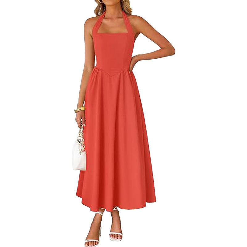 Damen Maxi-Kleid mit raffiniertem Trägerdesign und elegantem Schnitt Drune