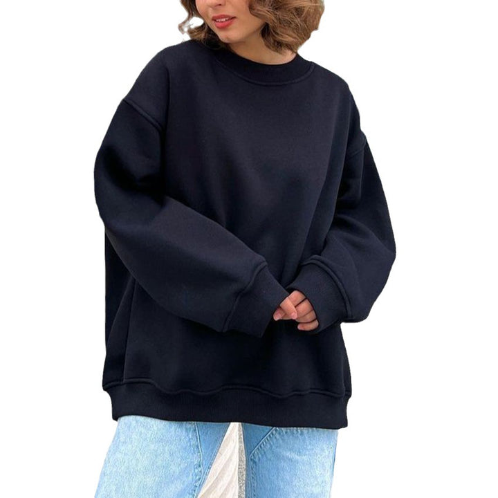 Damen Oversized Sweatshirt mit dropped Shoulder und weichem Fleece-Waren Drune