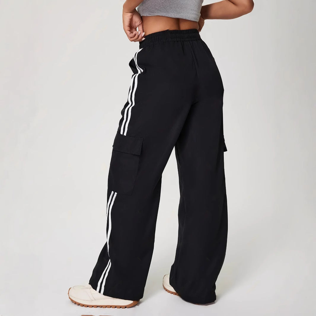 Damen Cargo-Hose mit seitlichen Taschen und elastischem Bund Drune