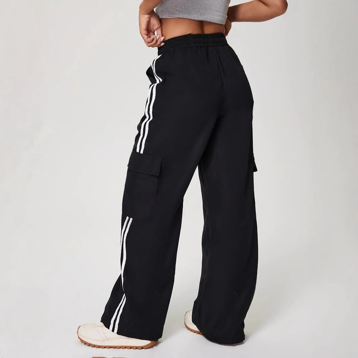 Damen Cargo-Hose mit seitlichen Taschen und elastischem Bund Drune