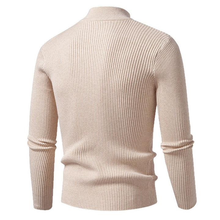 Herren eleganter Rollkragenpullover aus feinem Rippstrick Drune