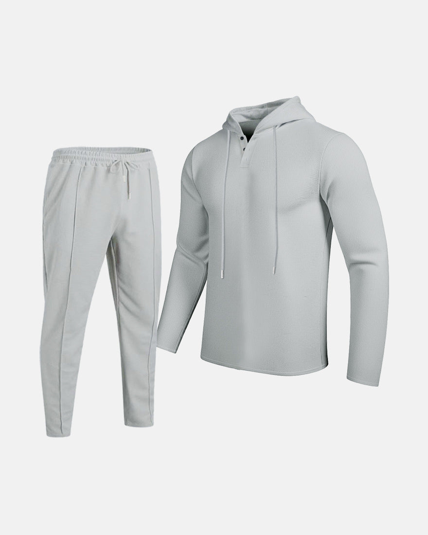 Herren sportliches Hoodie und Jogginghose Set mit atmungsaktiver Struktur Drune