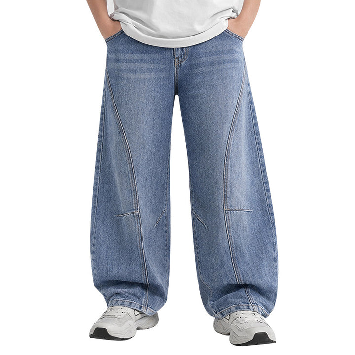 Damen weite Denim-Jeans mit innovativem Design und bequemen Taschen Drune