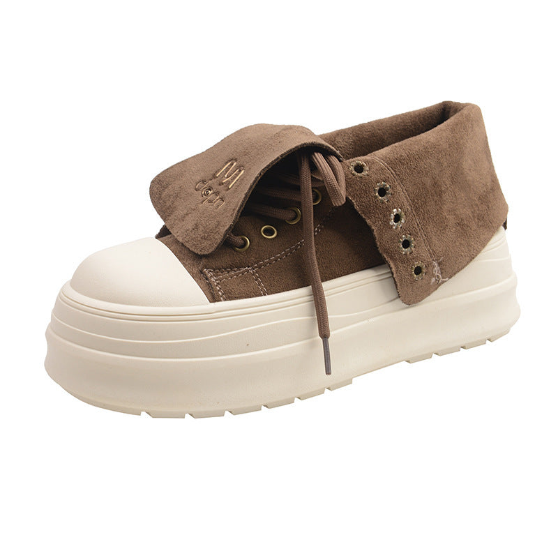 Damen Plateausneaker mit modischem Umschlag und komfortabler Sohle Drune