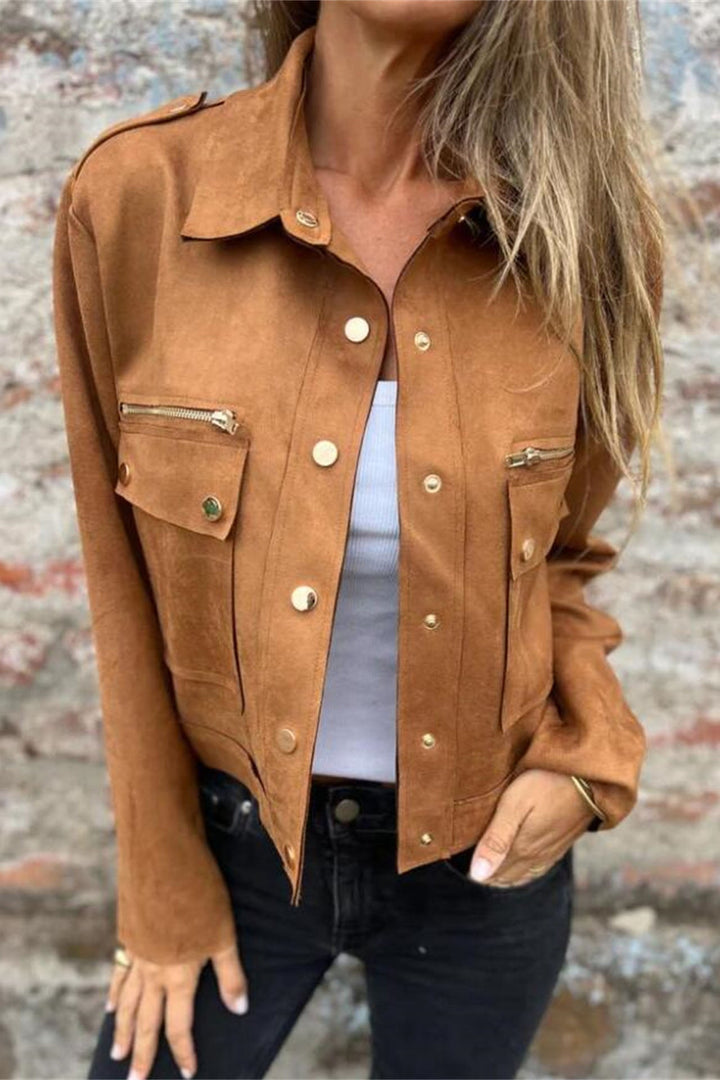 Drune | Metallreißverschluss Revers Langarmjacke
