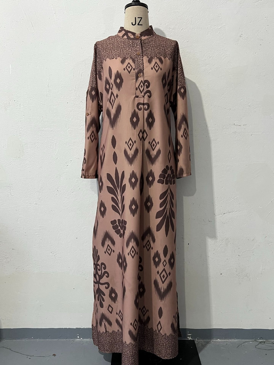Damen Maxi-Kleid mit feinem Muster Drune
