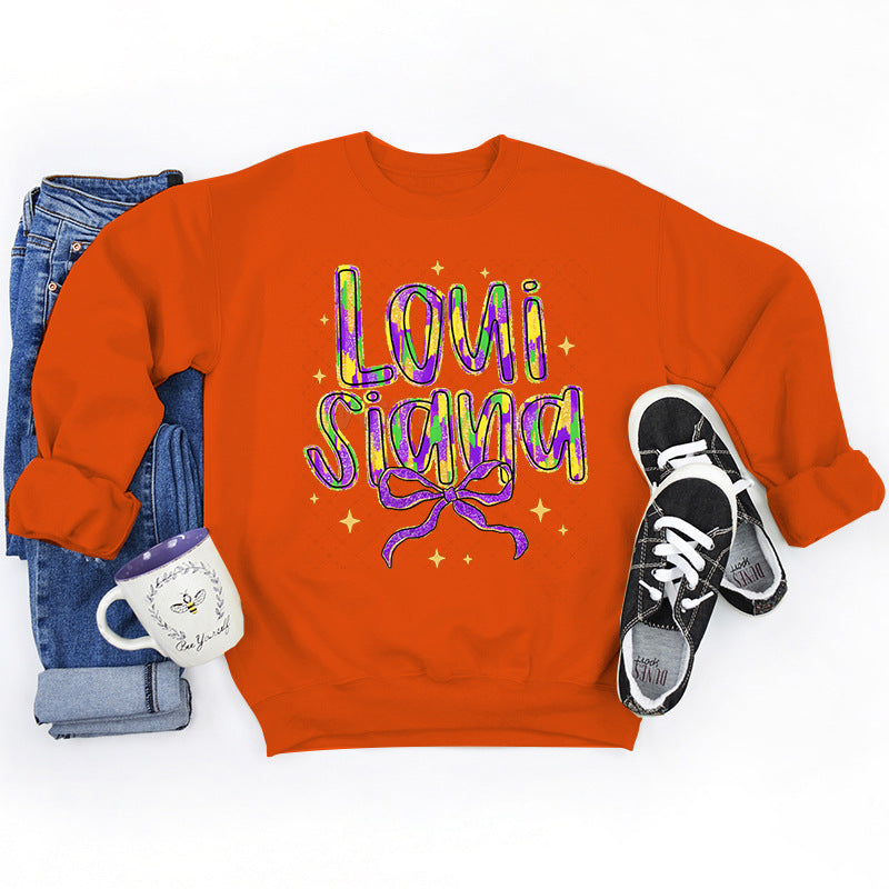 Damen Sweatshirt mit kreativem Schriftzug und weichem Innenfutter Drune