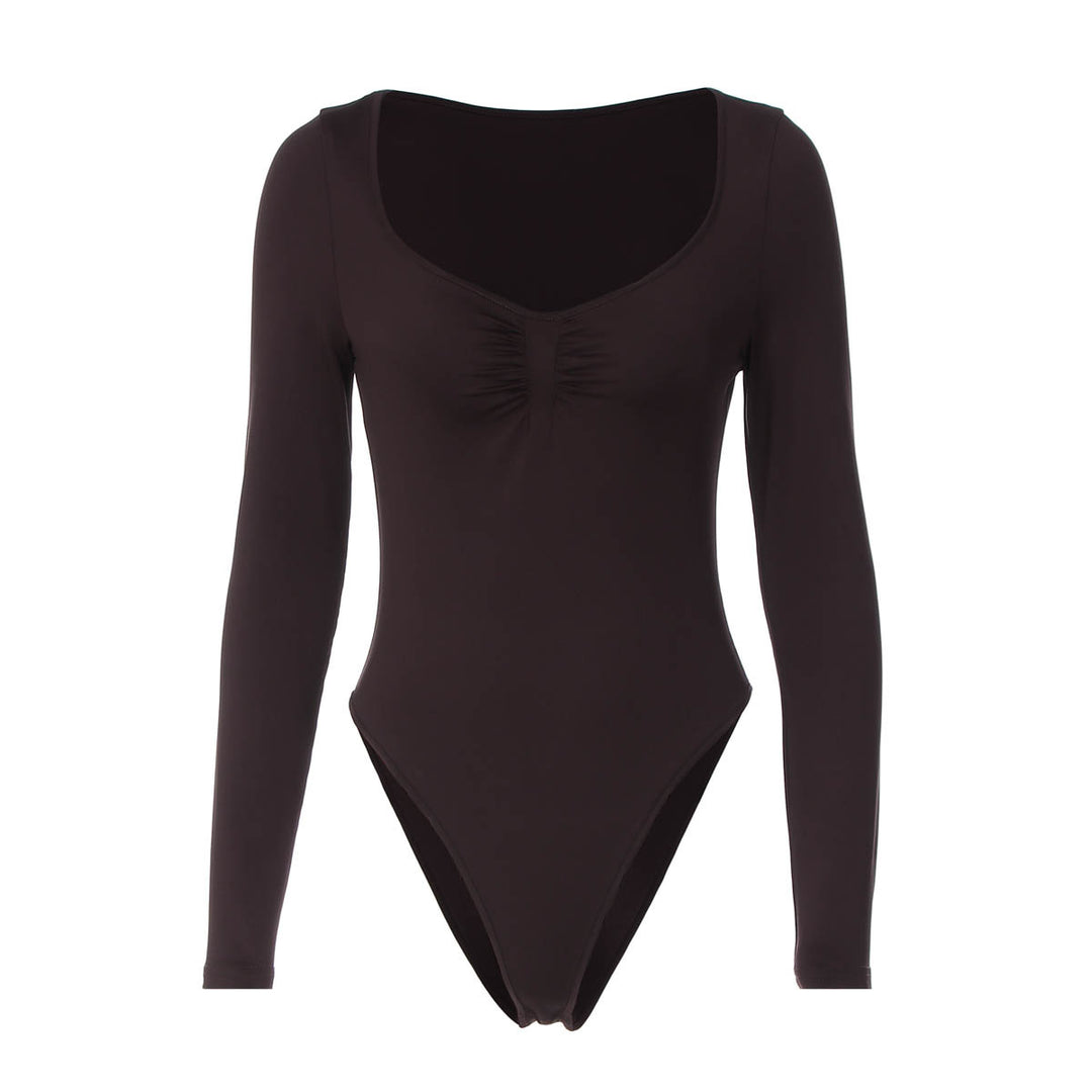 Damen Langarm-Bodysuit mit elegantem Raffungseffekt Drune