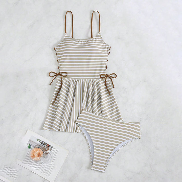 Damen Tankini mit Raffungen und seitlichen Bändern Drune