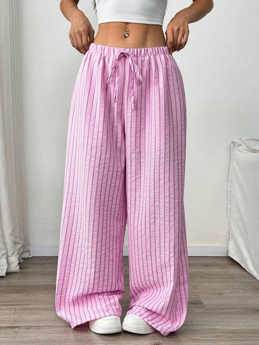 Damen lässige Hochbundhose im gestreiften Design Drune