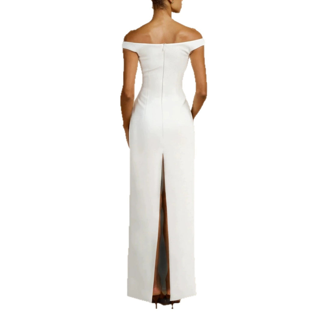 Damen Schlichtes Off-Shoulder-Maxikleid Drune