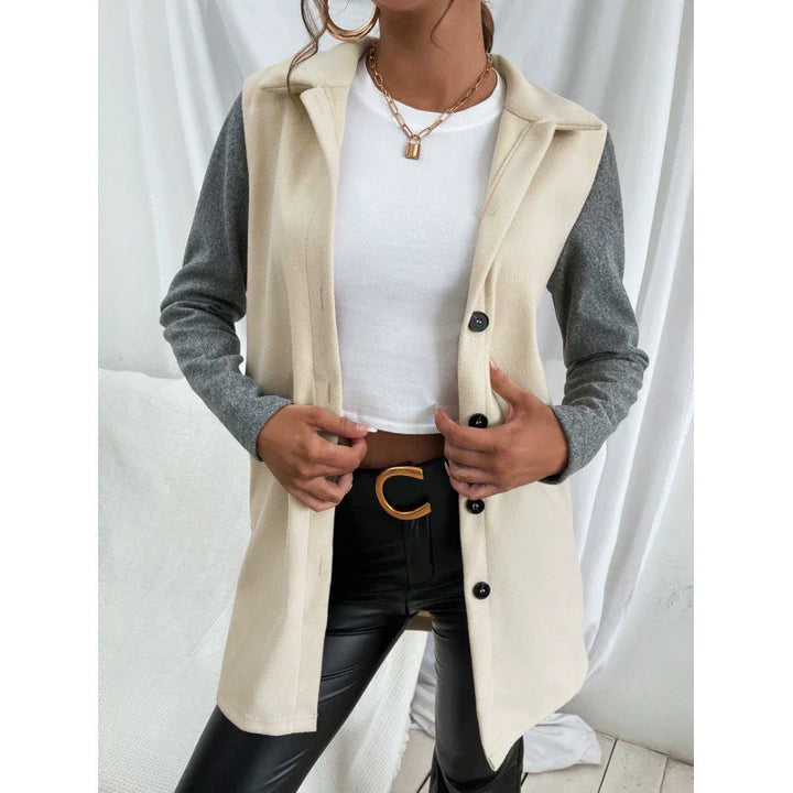Drune | Damen Windbreaker Jacke – Strukturierte Passform – Einreiher – Kontrastärmel Design
