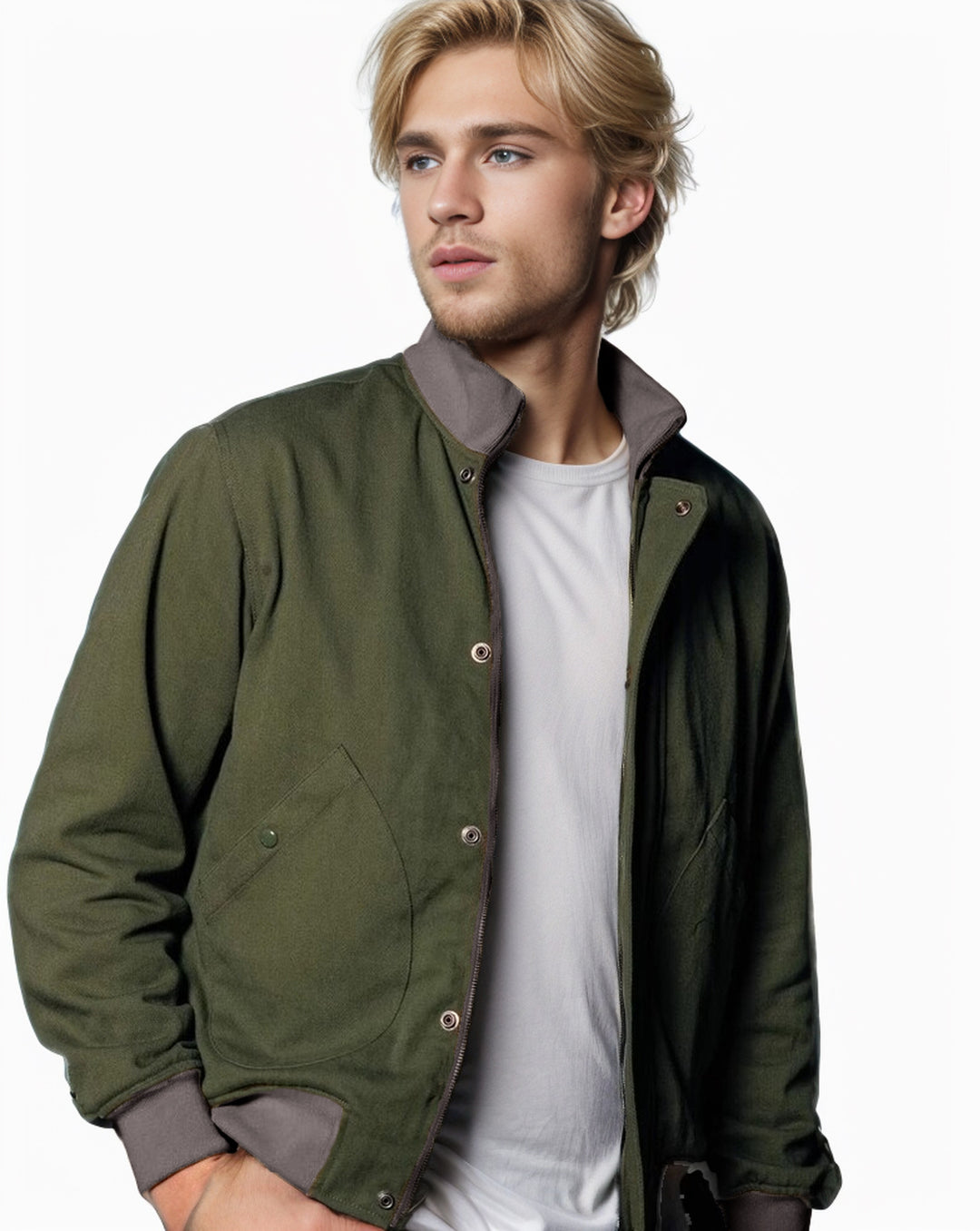 Herren lässige Freizeitjacke mit klassischem Kragen Drune