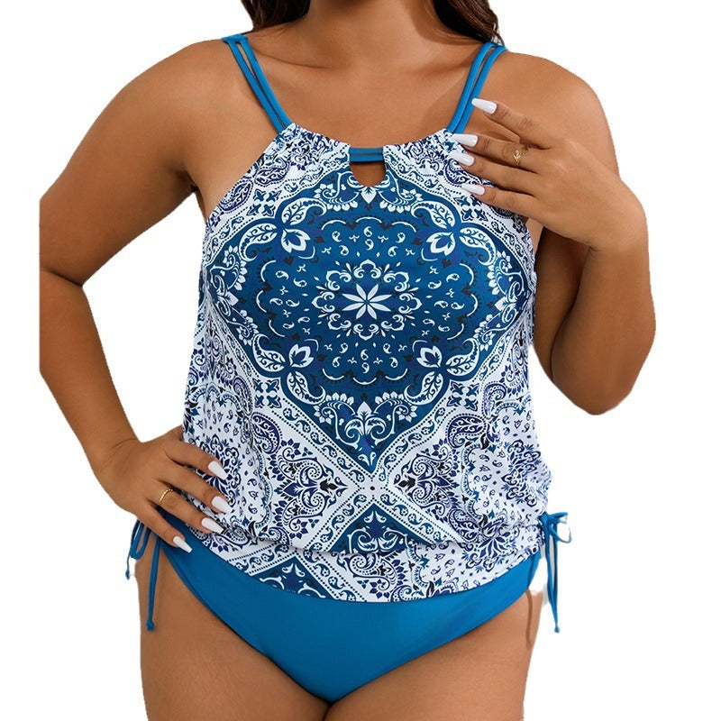 Damen Tankini mit verspielt floralem Design und verstellbaren Trägern Drune