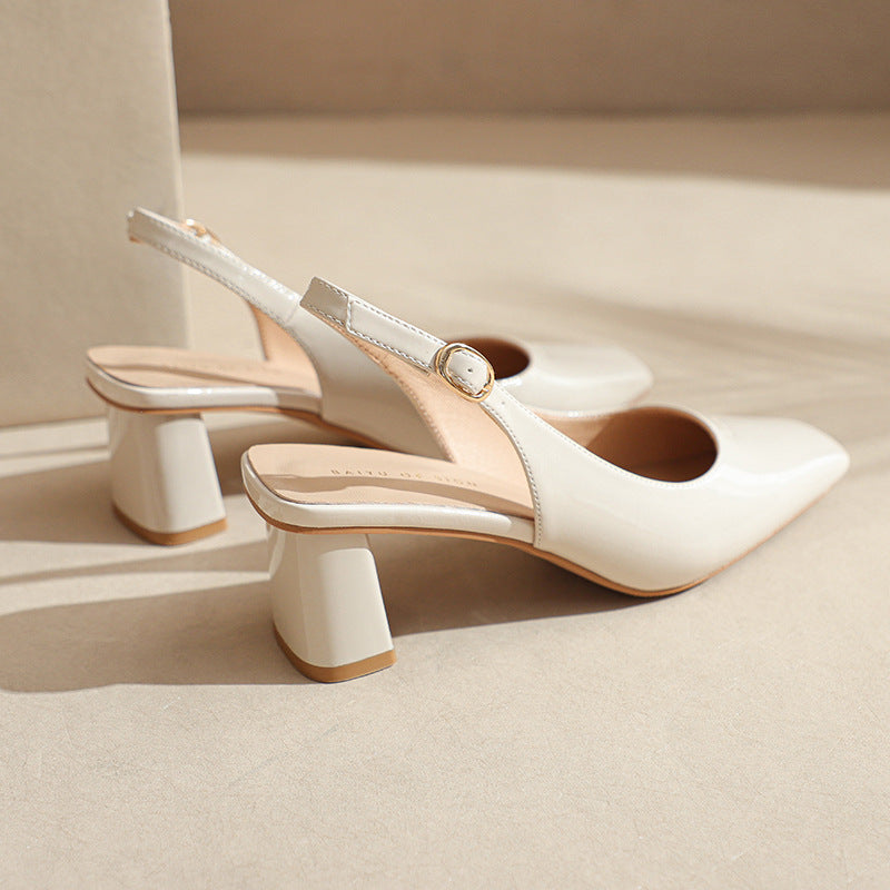 Frauen Schicke Slingback-Absätze mit Chunky Blockabsatz Drune