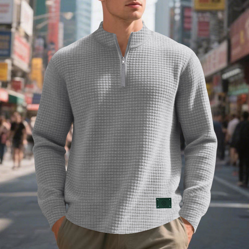 Herren Stepppullover mit modernem Reißverschluss und strukturiertem Design Drune