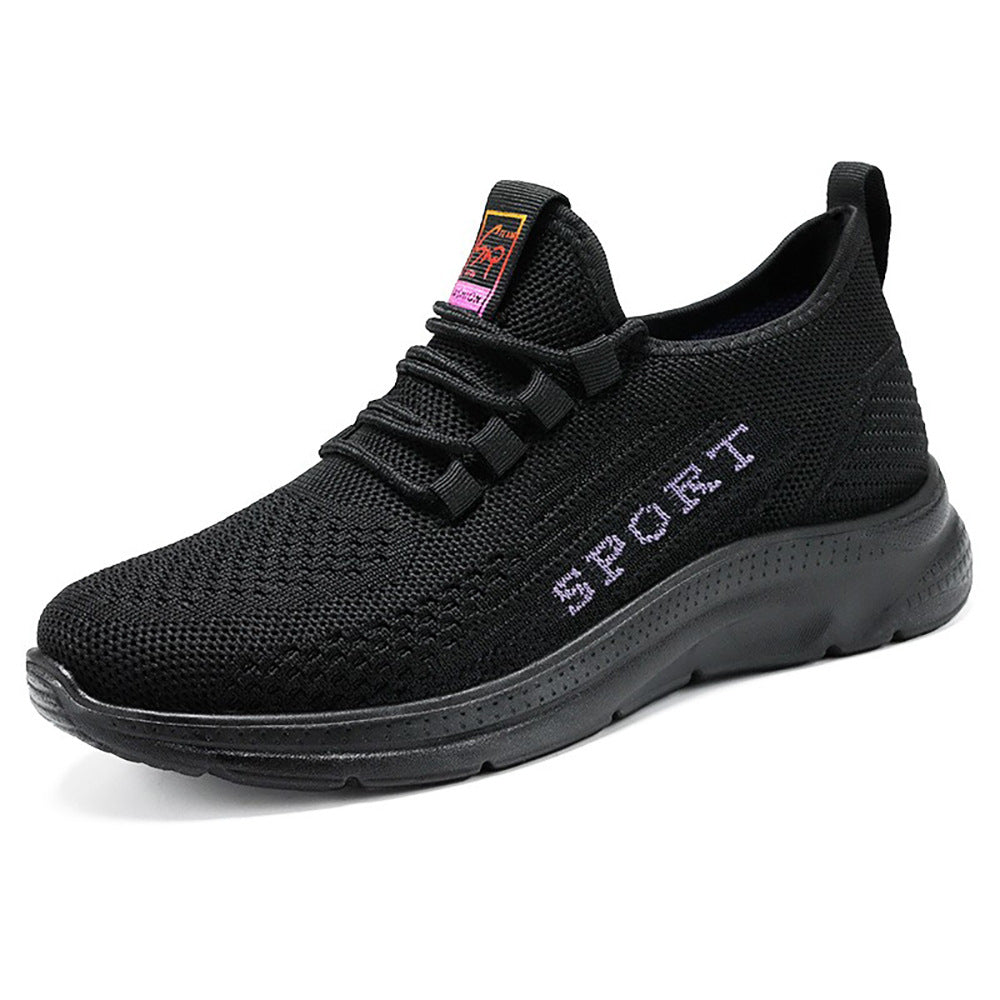 Damen nan atmungsaktive Strick-Sport-Sneaker mit elastischem Einstieg, gepolsterter Innensohle und flexibler EVA-Dämpfung Drune