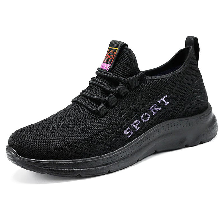Damen nan atmungsaktive Strick-Sport-Sneaker mit elastischem Einstieg, gepolsterter Innensohle und flexibler EVA-Dämpfung Drune