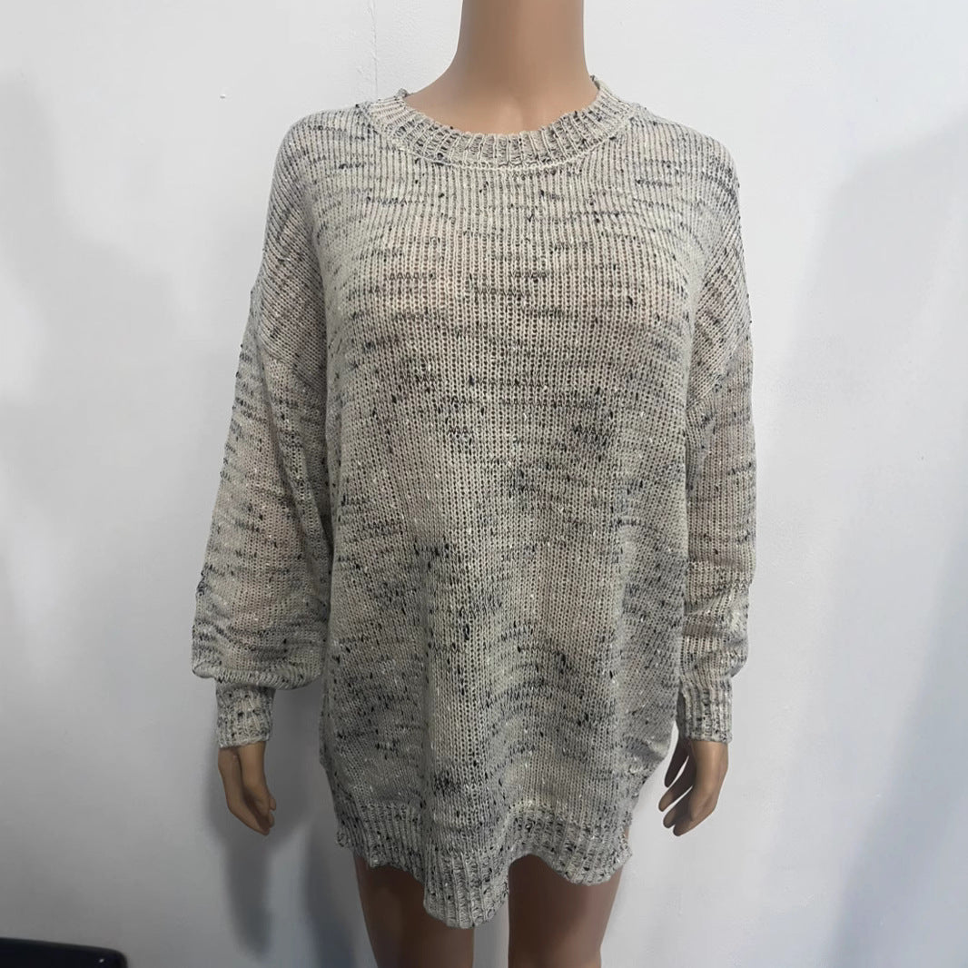 Damen Übergroßer Strickpullover mit lässigem Schnitt und dekorativen Details Drune