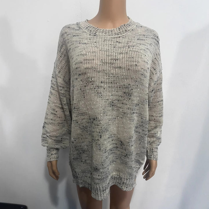 Damen Übergroßer Strickpullover mit lässigem Schnitt und dekorativen Details Drune