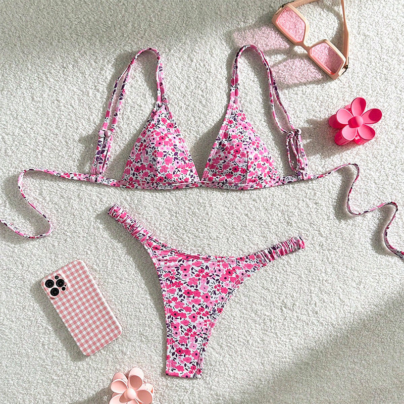 Damen Triangel-Bikini mit floralen Akzenten Drune