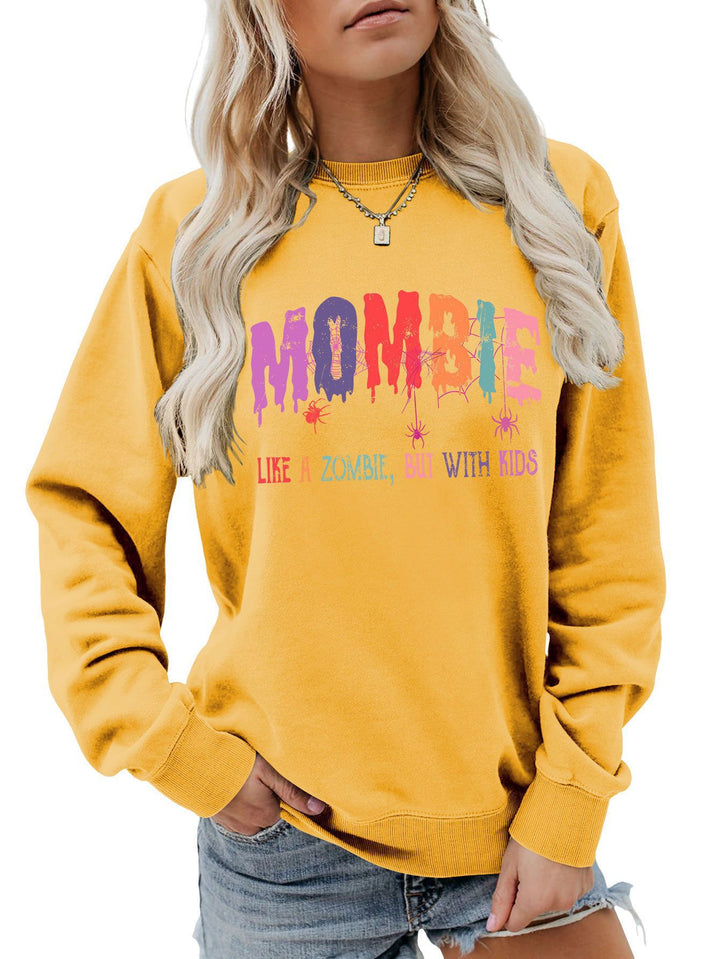 Damen Sweatshirt mit kreativem Zombie-Motiv Drune