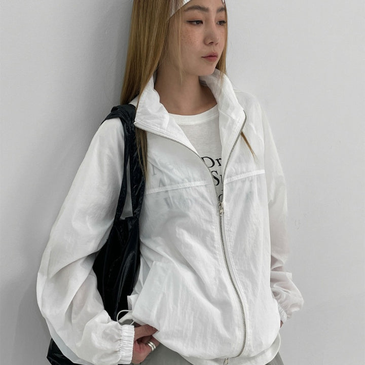 Damen leichte Windjacke mit hohem Kragen Drune