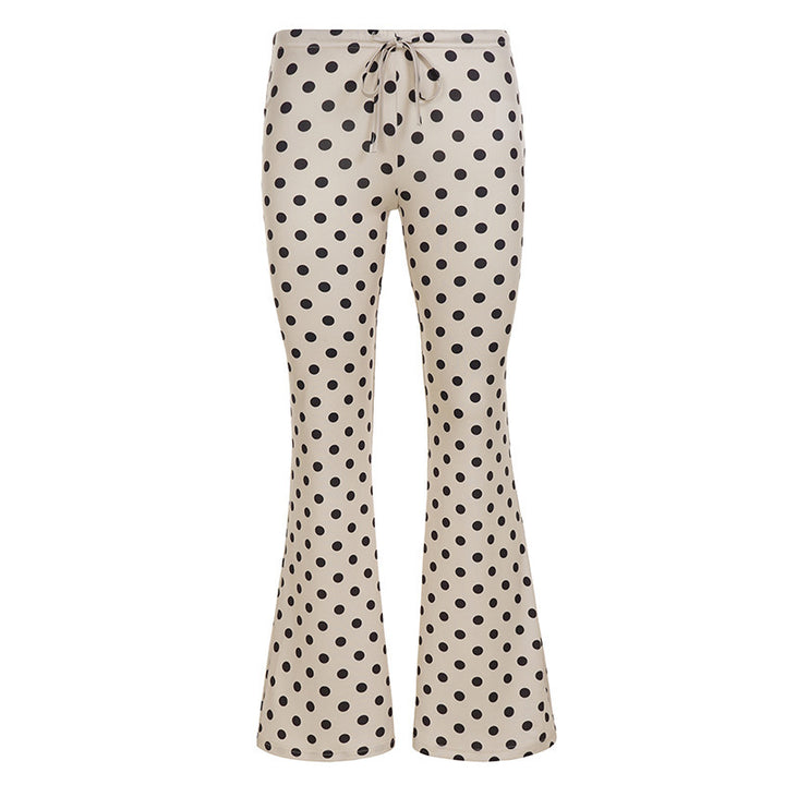 Damen Flared Pants mit Punkten Drune