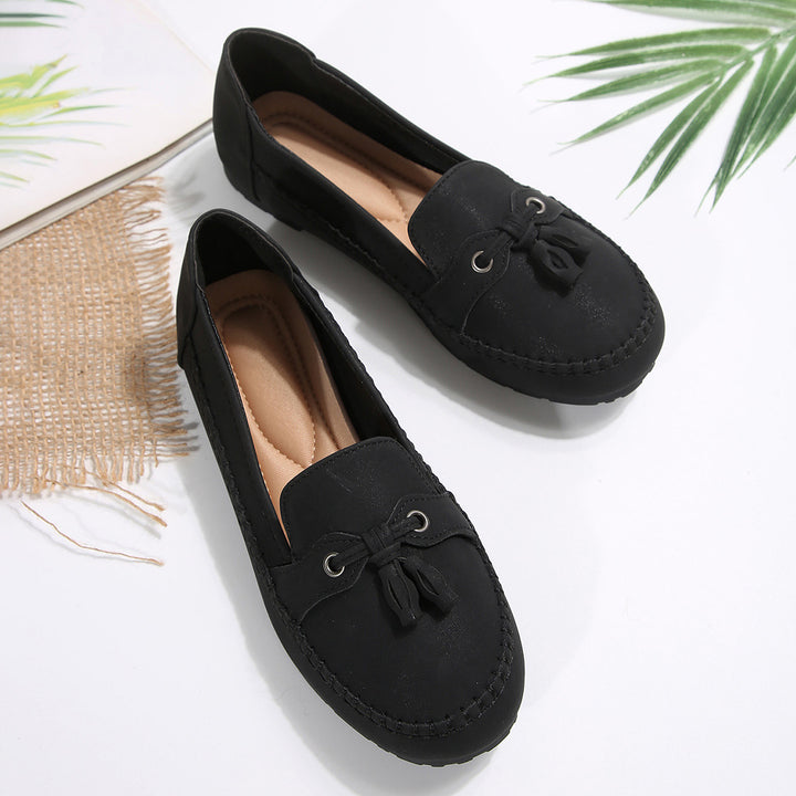 Damen bequeme Slipper mit dekorativem Bogen Drune