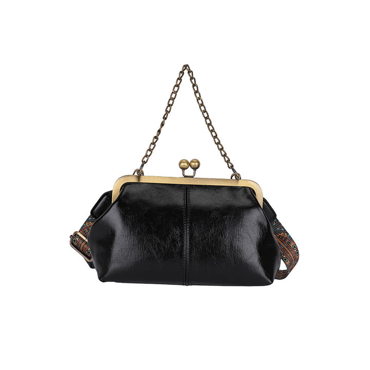 Damen Vintage-inspirierte Kiss Lock Clutch-Tasche Drune