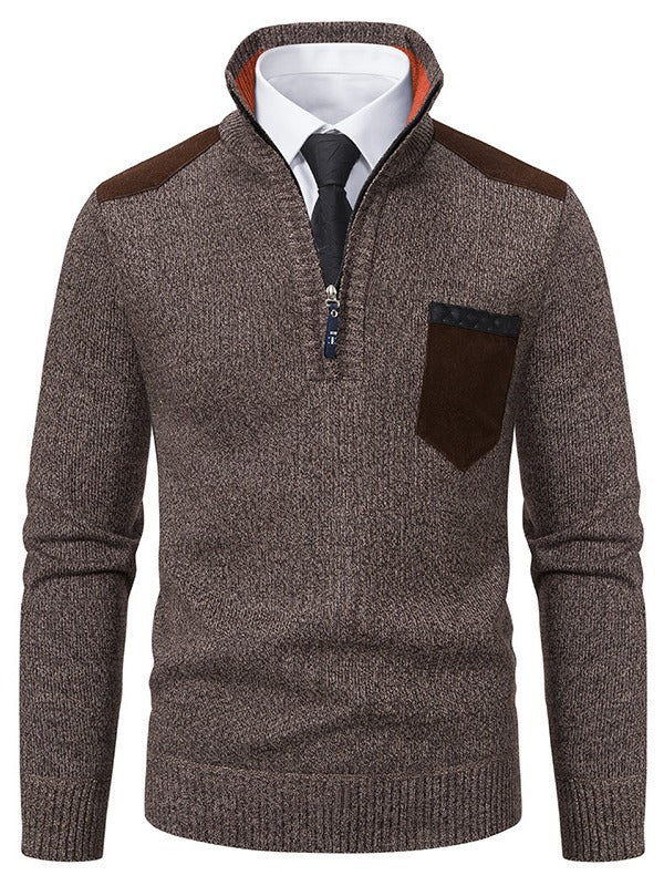 Herren modischer Pullover mit kurzem Reißverschluss und eleganten Details Drune