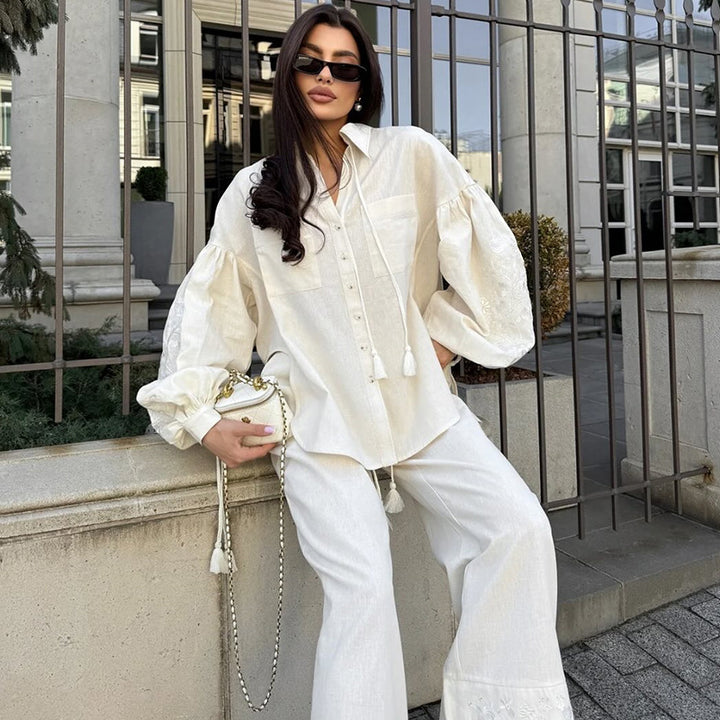 Damen lässige Loungewear-Kombination mit geblümtem Design Drune