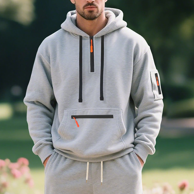 Herren sportlicher Hoodie mit praktischen Taschen und modischem Reißverschluss Drune