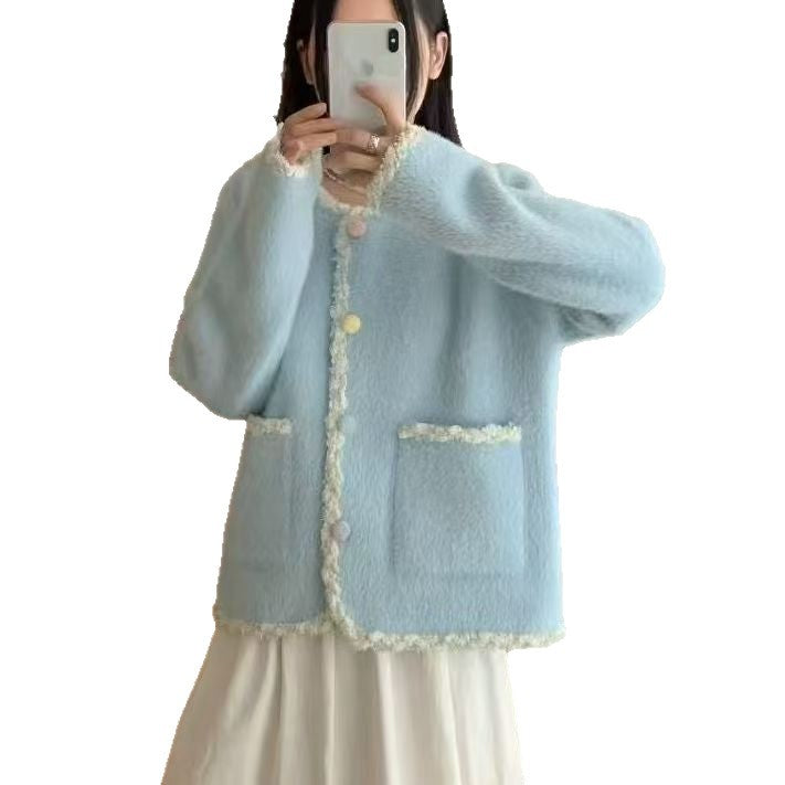 Damen Kuscheljacke im eleganten Schnitt mit kontrastierenden Akzenten Drune