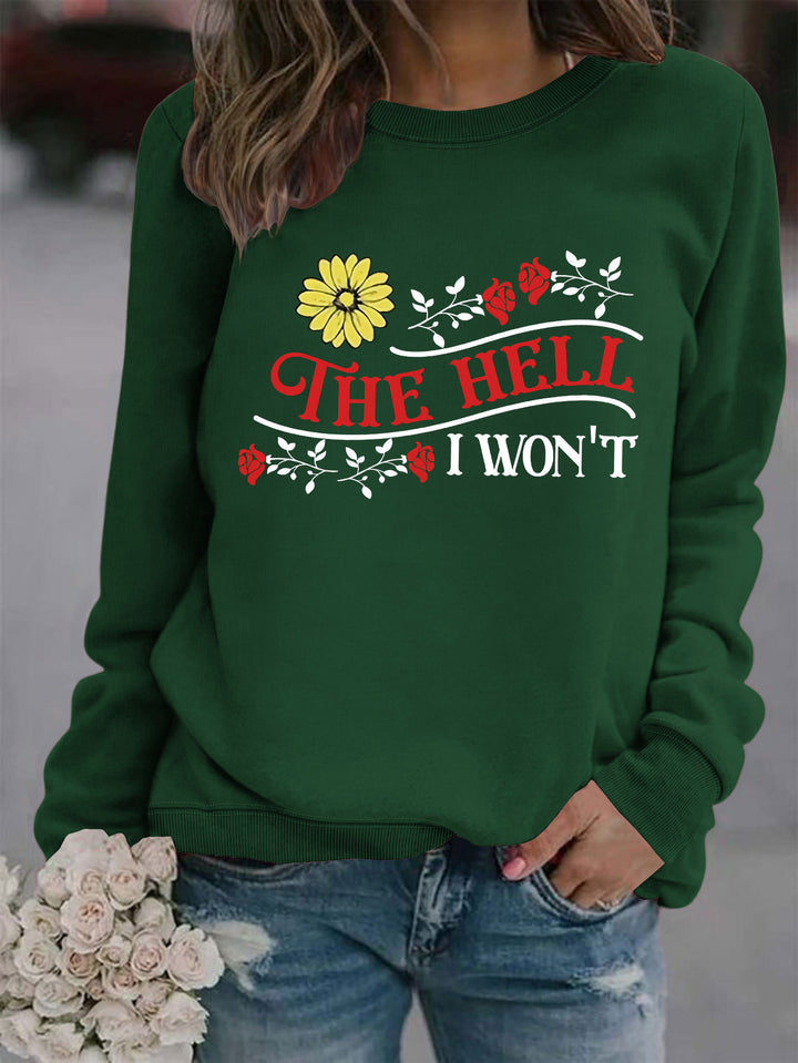 Damen Sweatshirt mit verspieltem Motiv und bequemer Passform Drune