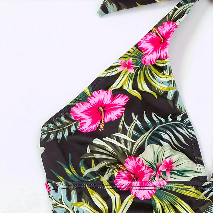 Damen Tankini-Set mit floralem Oberteil und hohem Taillenslip Drune