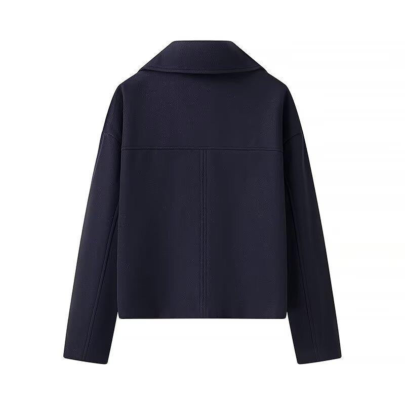 Damen elegante kurze Blazerjacke mit doppelter Knopfleiste und praktischen Taschen Drune