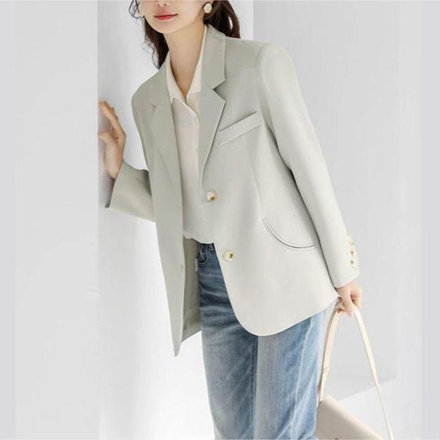 Damen eleganter Blazer mit feinen Knopfdetails und taillierter Silhouette Drune