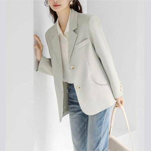 Damen eleganter Blazer mit feinen Knopfdetails und taillierter Silhouette Drune