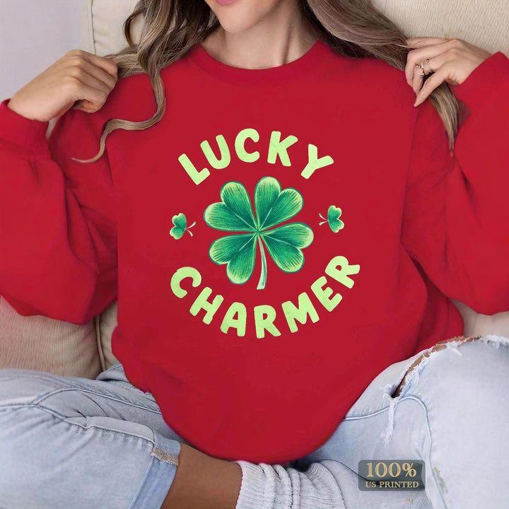 Damen Sweatshirt mit trendigem Klee-Design und inspirierendem Schriftzug Drune